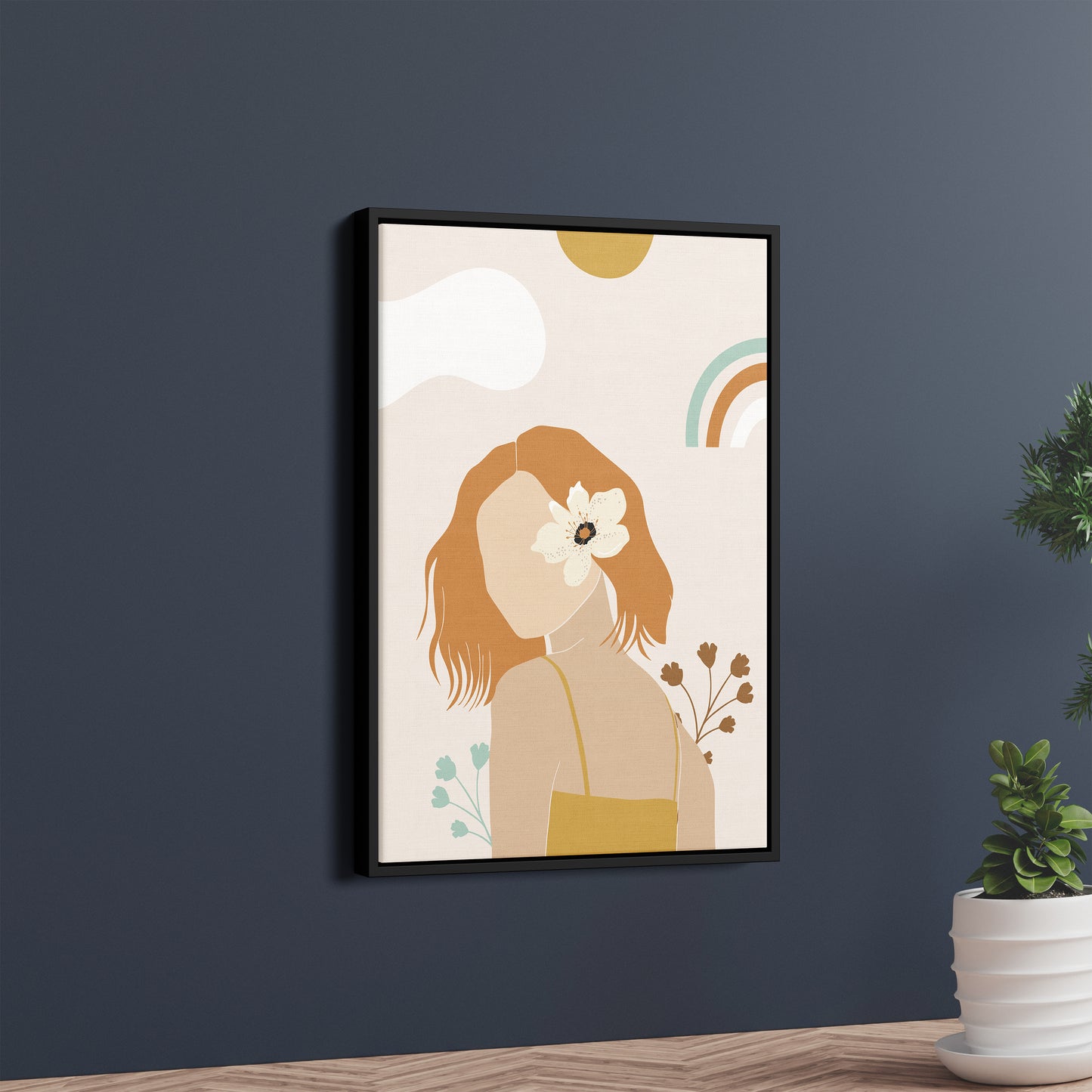 Boho Bloom – Minimalist Woman Illustration Poster