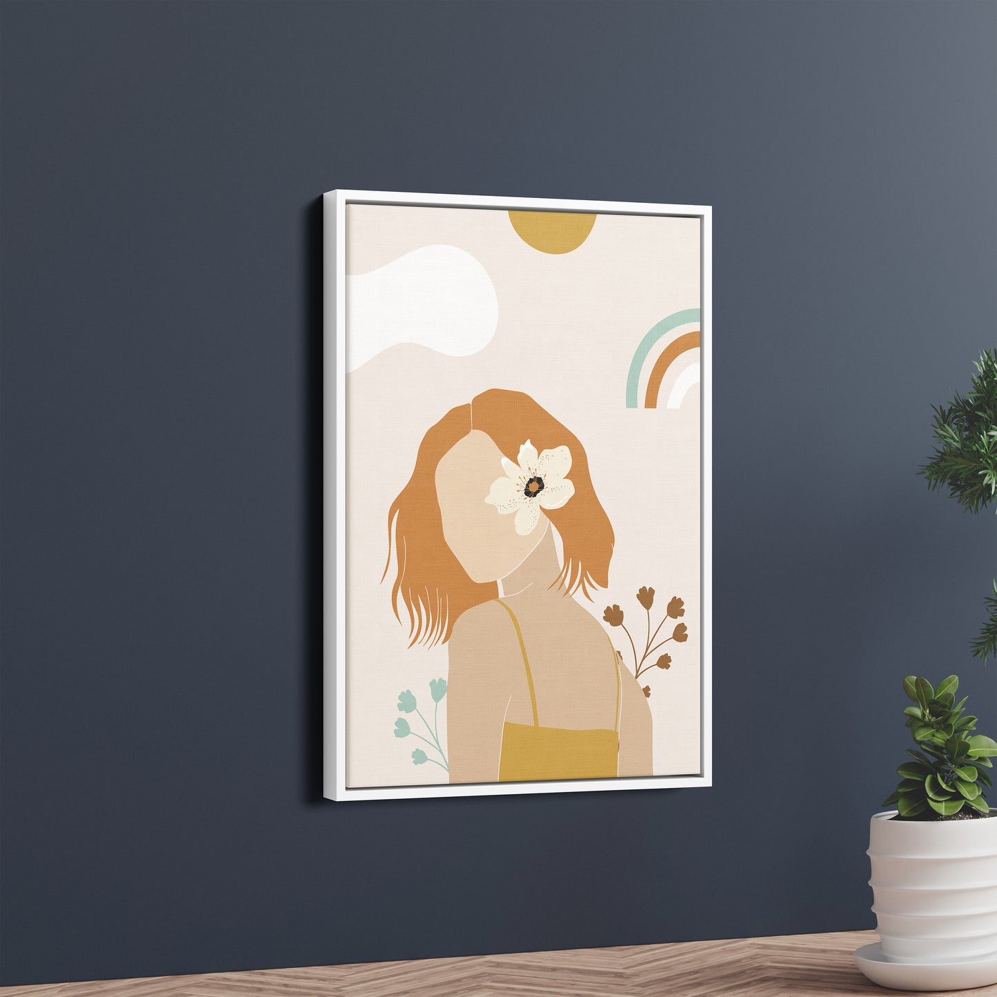 Boho Bloom – Minimalist Woman Illustration Poster
