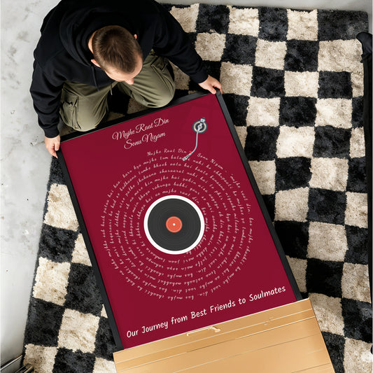 Custom Song Lyrics Poster with Personalized Message