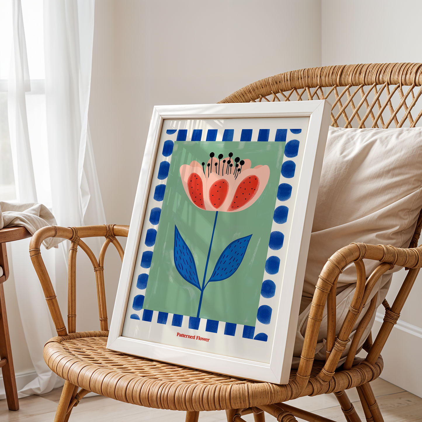 Patterned Bloom: Joyful Minimal Flower