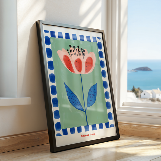 Patterned Bloom: Joyful Minimal Flower