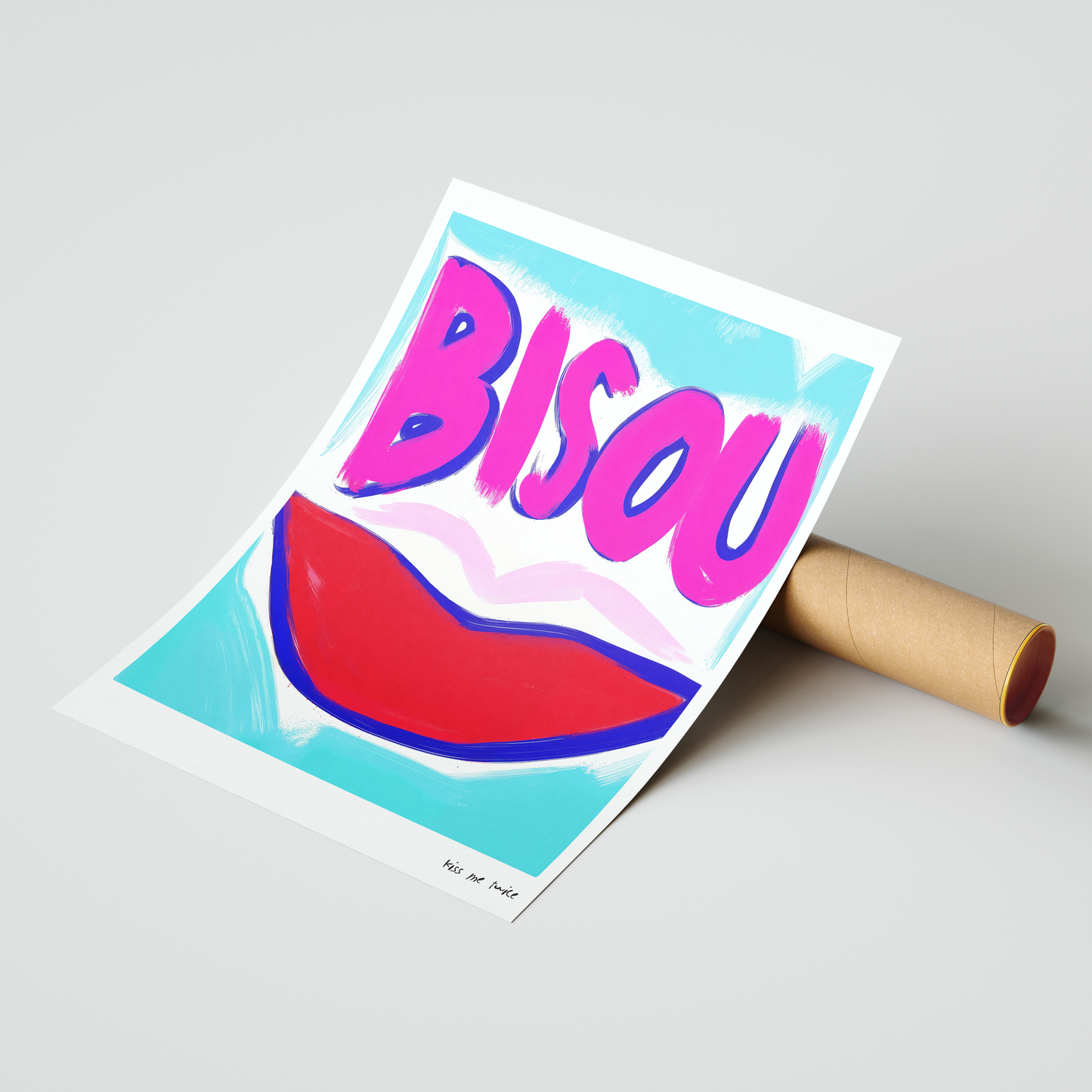 BISOU – Playful Pop Kiss Art Print