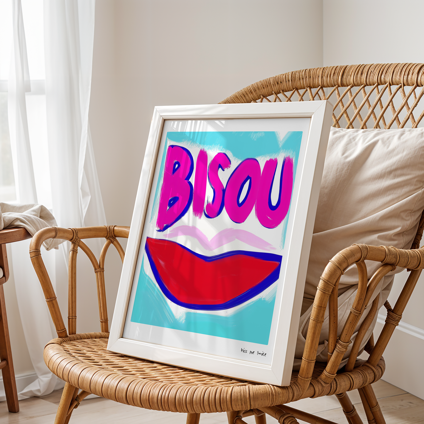 BISOU – Playful Pop Kiss Art Print
