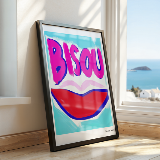 BISOU – Playful Pop Kiss Art Print