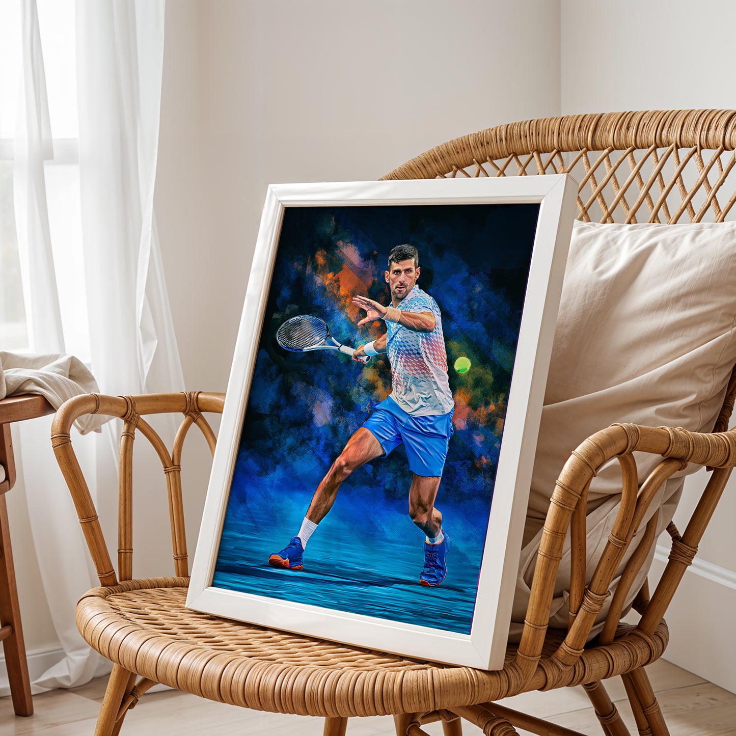 Novak Djokovic – The Grand Slam Maestro | Artistic Tennis Poster
