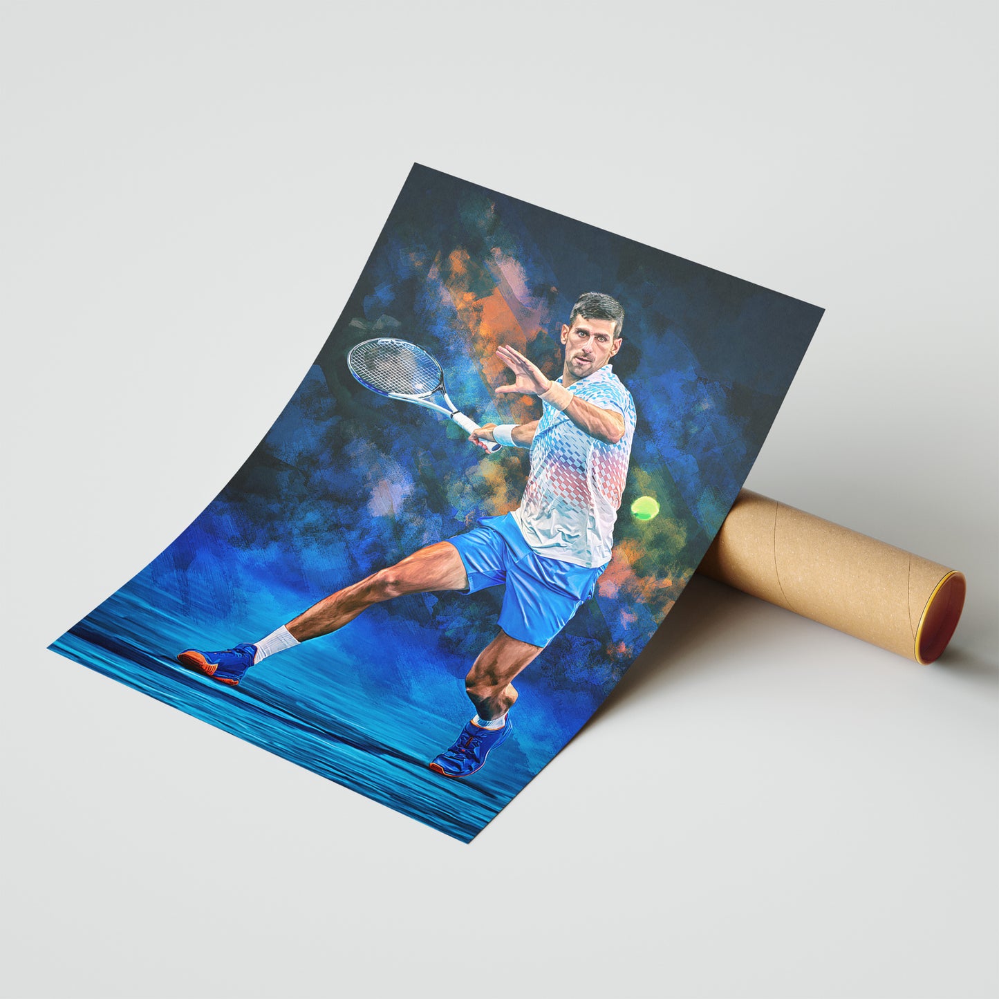 Novak Djokovic – The Grand Slam Maestro | Artistic Tennis Poster