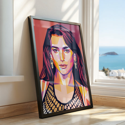 Dua Lipa Pop Art Portrait – Vibrant & Edgy Wall Art