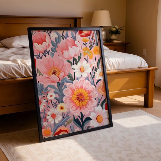 Blushing Blooms – Modern Floral Wall Art