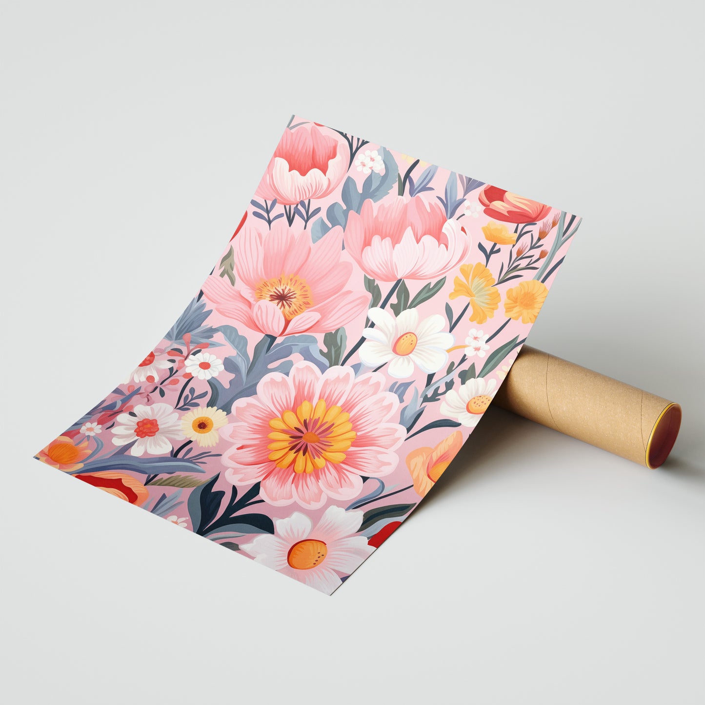 Blushing Blooms – Modern Floral Wall Art