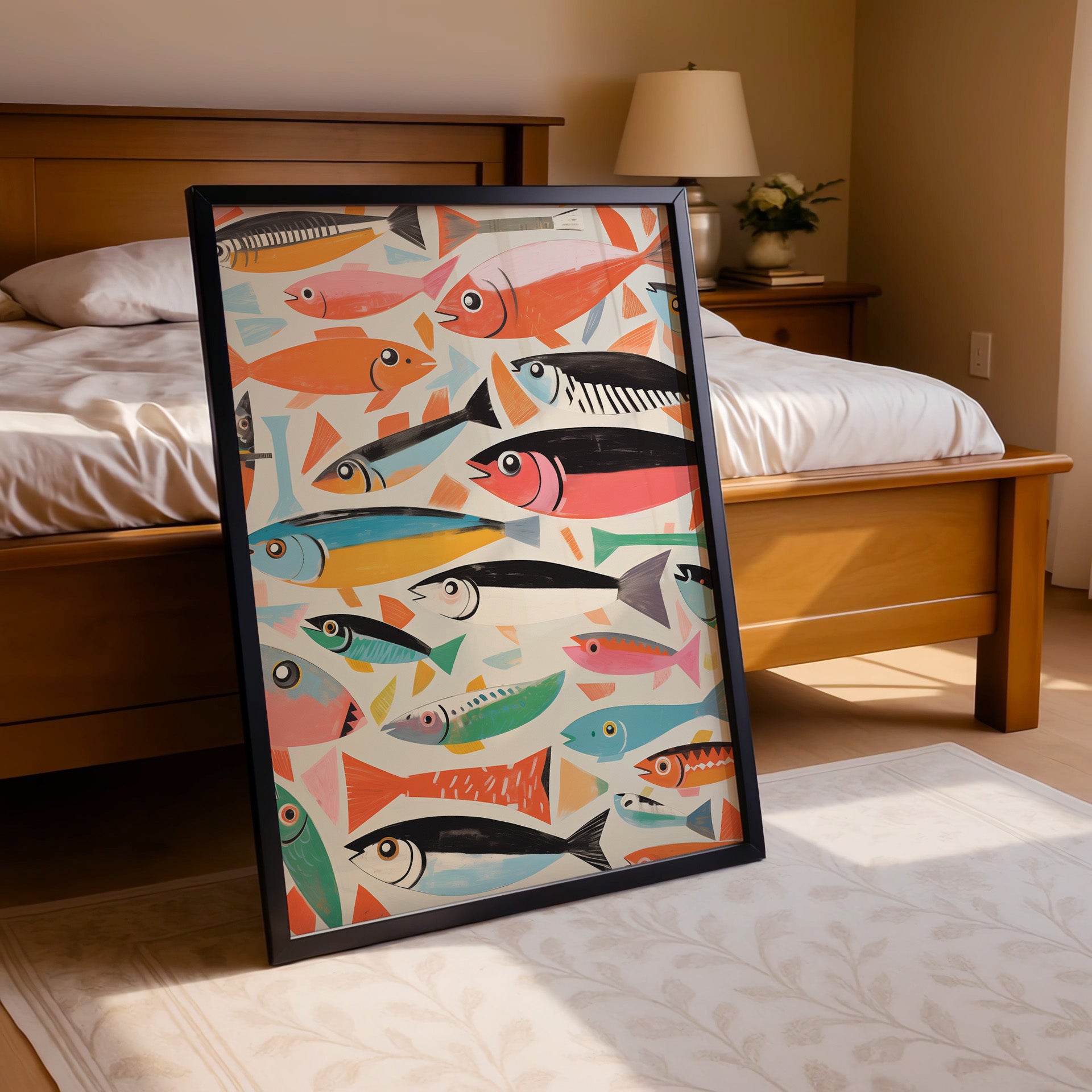 Funky Fish – Playful Retro Fish Pattern Poster – FEMTOARTS