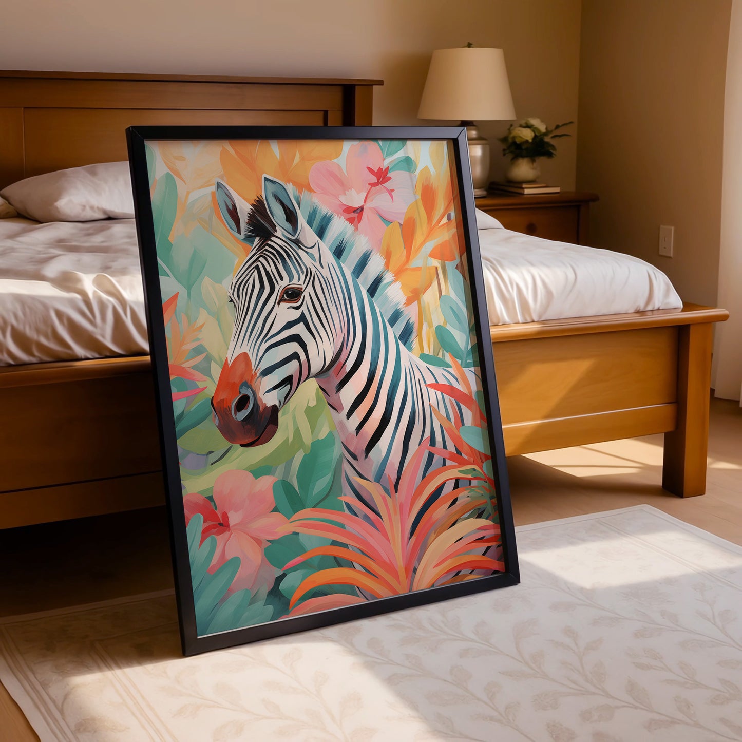 Tropical Zebra – Vibrant Animal Art Print
