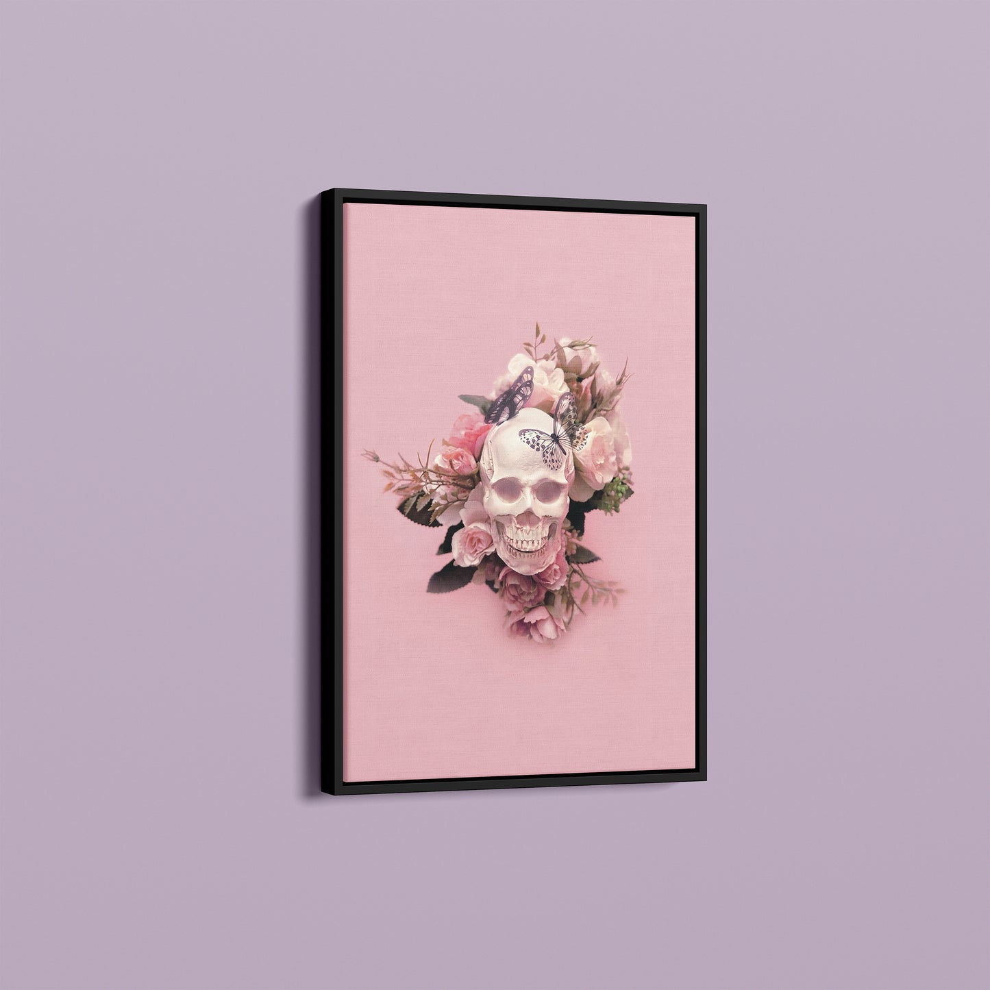 Eternal Elegance: Skull, Flowers & Butterflies Art Poster