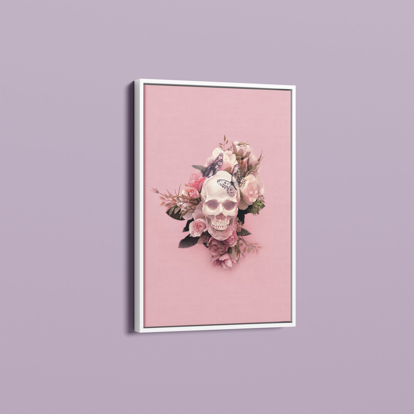 Eternal Elegance: Skull, Flowers & Butterflies Art Poster
