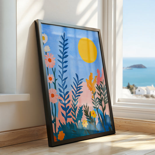 Sunset Meadow - Floral Silhouette