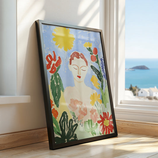 Sunlit Reverie - Post-Impressionist Figure in Bloom Poster