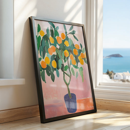 Orchard Glow - Citrus Tree Post-Impressionist Art Print
