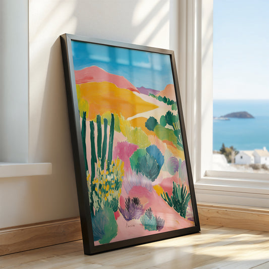 Desert in Bloom - Post-Impressionist Landscape Art Print