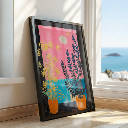 Moonlit Balcony - Post-Impressionist Still Life Poster