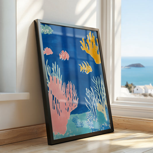 Abstract Coral Reef - Post-Impressionist Underwater Art Print