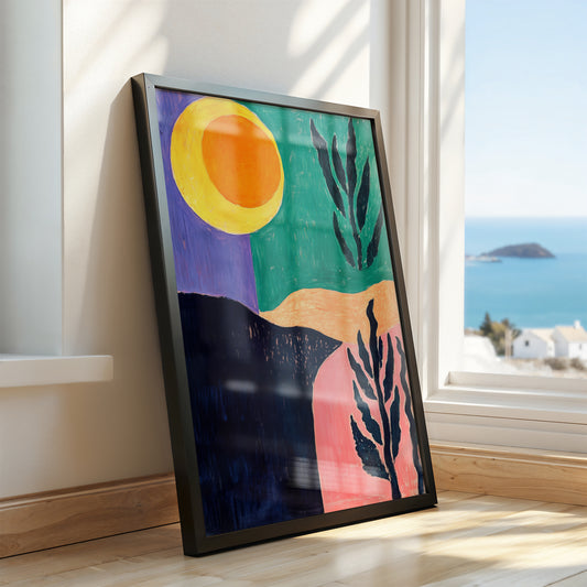 Abstract Color Shore - Post-Impressionist Landscape Poster