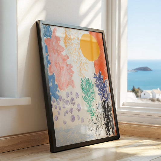 Sunburst Abstract - Post-Impressionist Horizon Poster