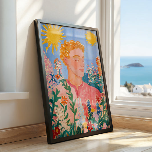 Twin Suns Serenity - Post-Impressionist Portrait Poster
