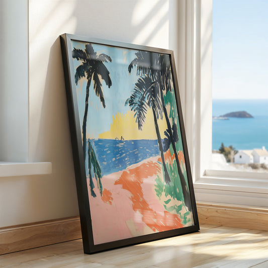 Sunset Beach - Post-Impressionist Coastal Landscape