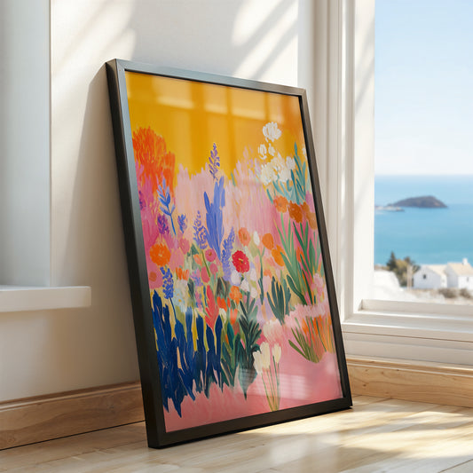 Golden Hour Meadow - Post-Impressionist Floral Landscape