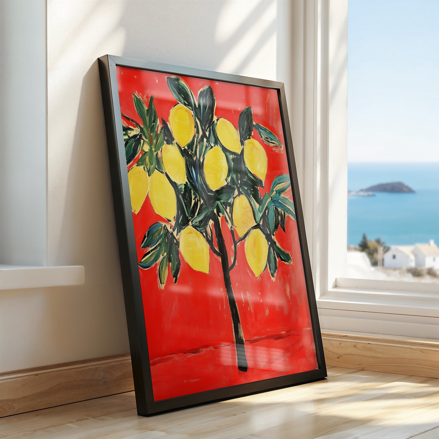 Citrus Radiance: Lemon Tree Expressionist Poster