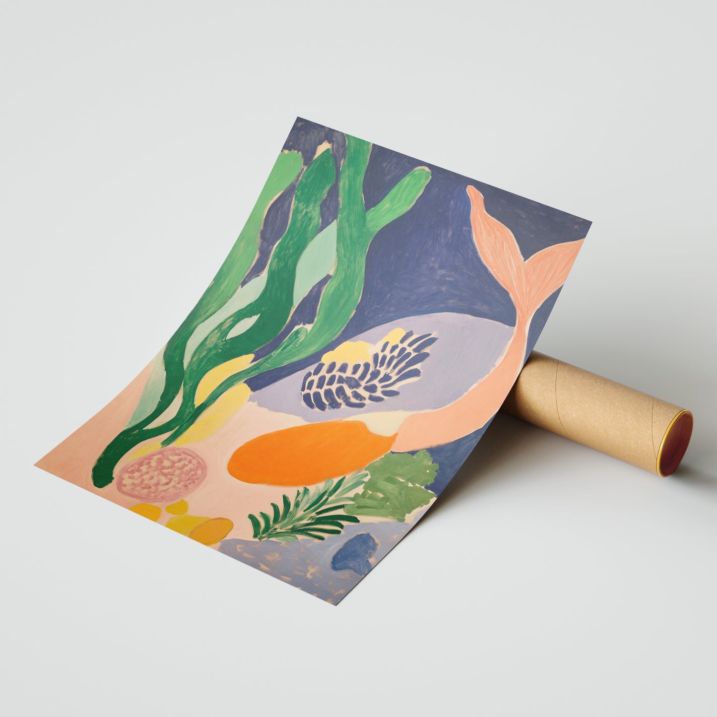 Ocean Muse: Abstract Mermaid and Coral Art Poster