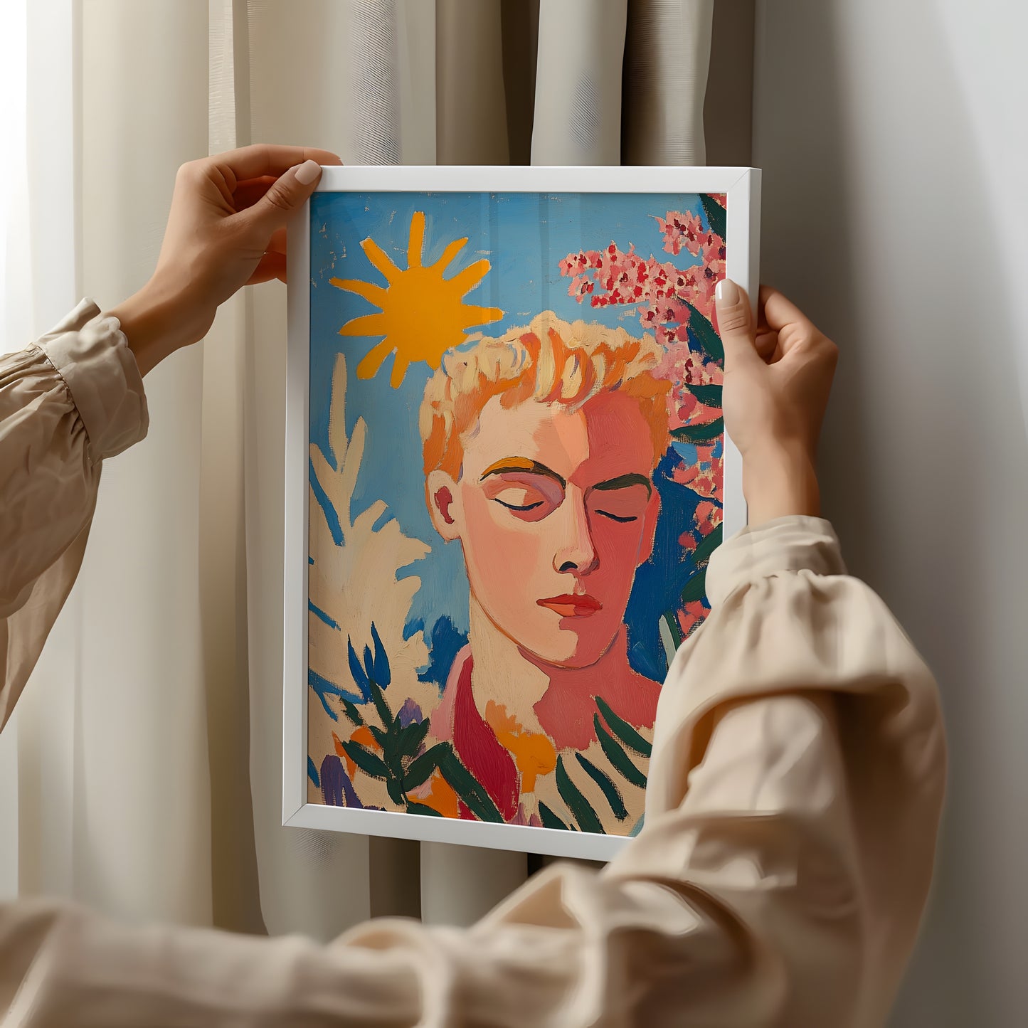 Sunlit Dreamer: Vibrant Expression Art Poster