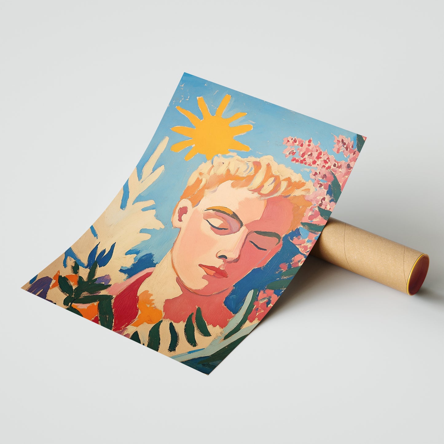 Sunlit Dreamer: Vibrant Expression Art Poster