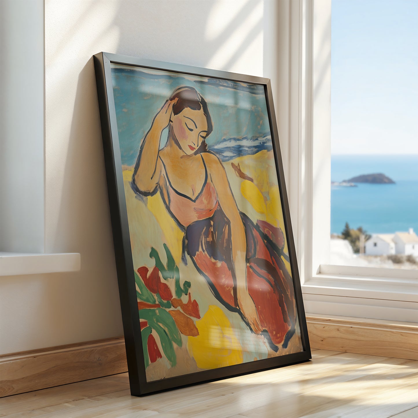 Sunbather’s Escape: Vibrant Beach Art Poster