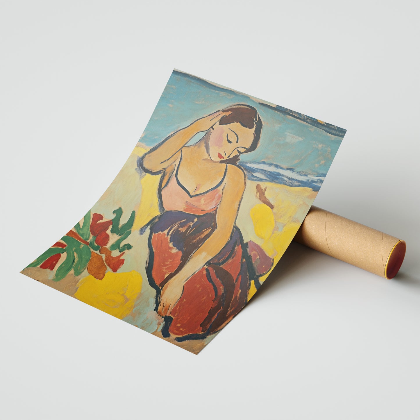 Sunbather’s Escape: Vibrant Beach Art Poster