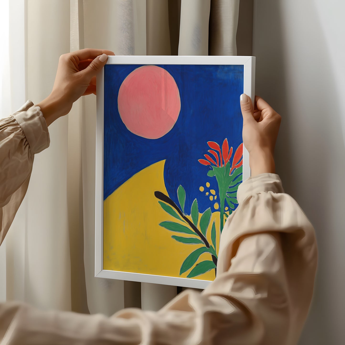 Celestial Tropics: Abstract Botanical Wall Art