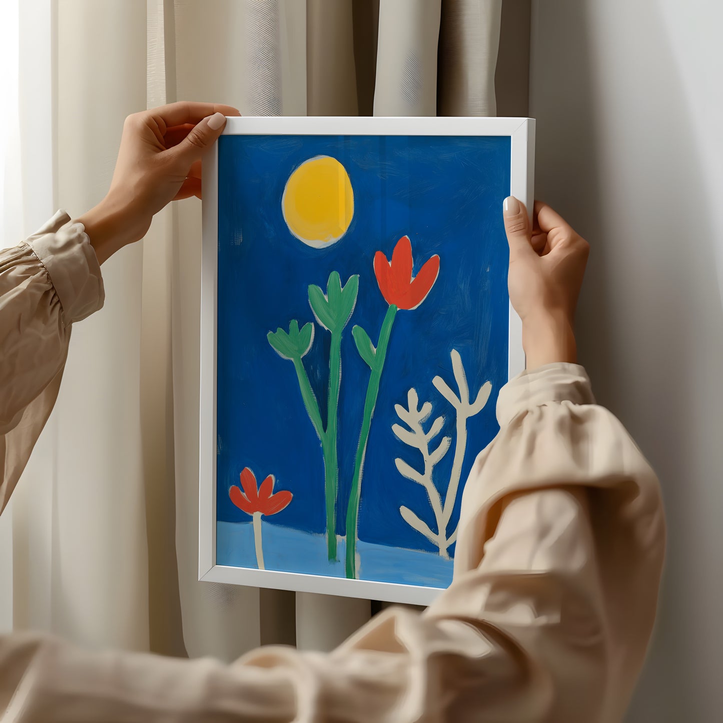 Minimal Bliss: Tulips Under a Golden Sun