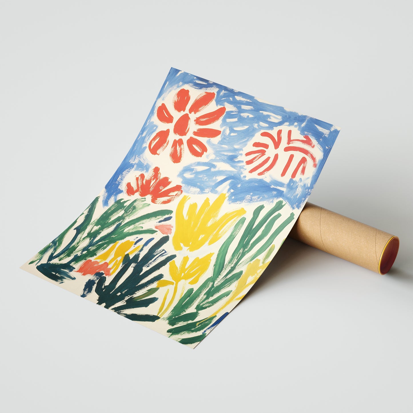 Blossom Symphony: Abstract Blooms Under Summer Sky