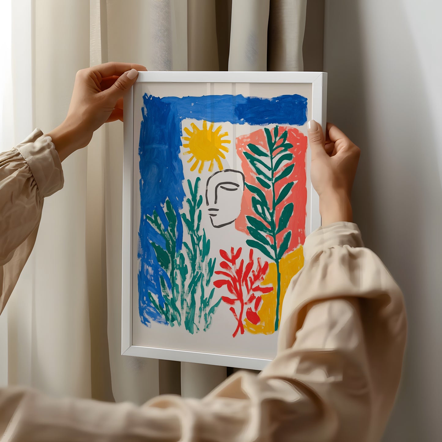 Reflections of Sol: Tropical Dreamscape with Portrait