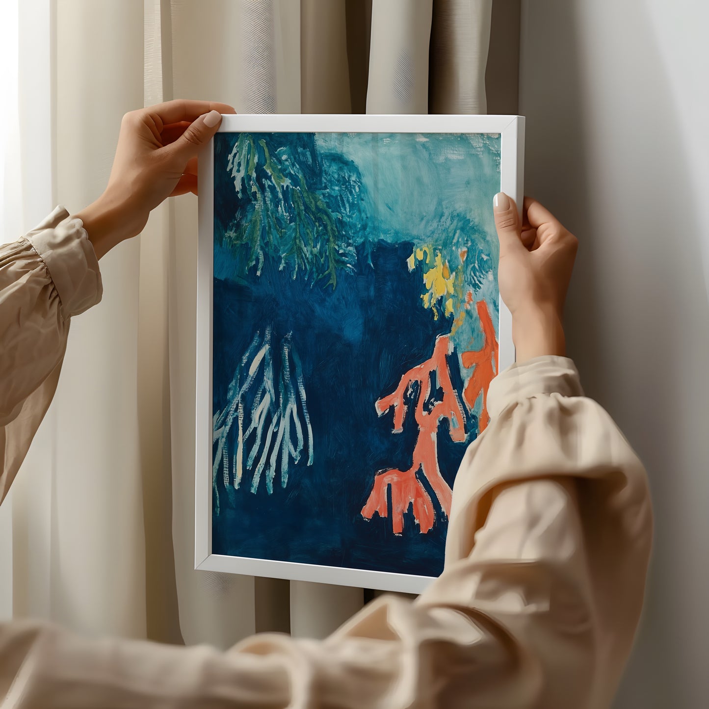 Twilight Coral: Abstract Undersea Escape