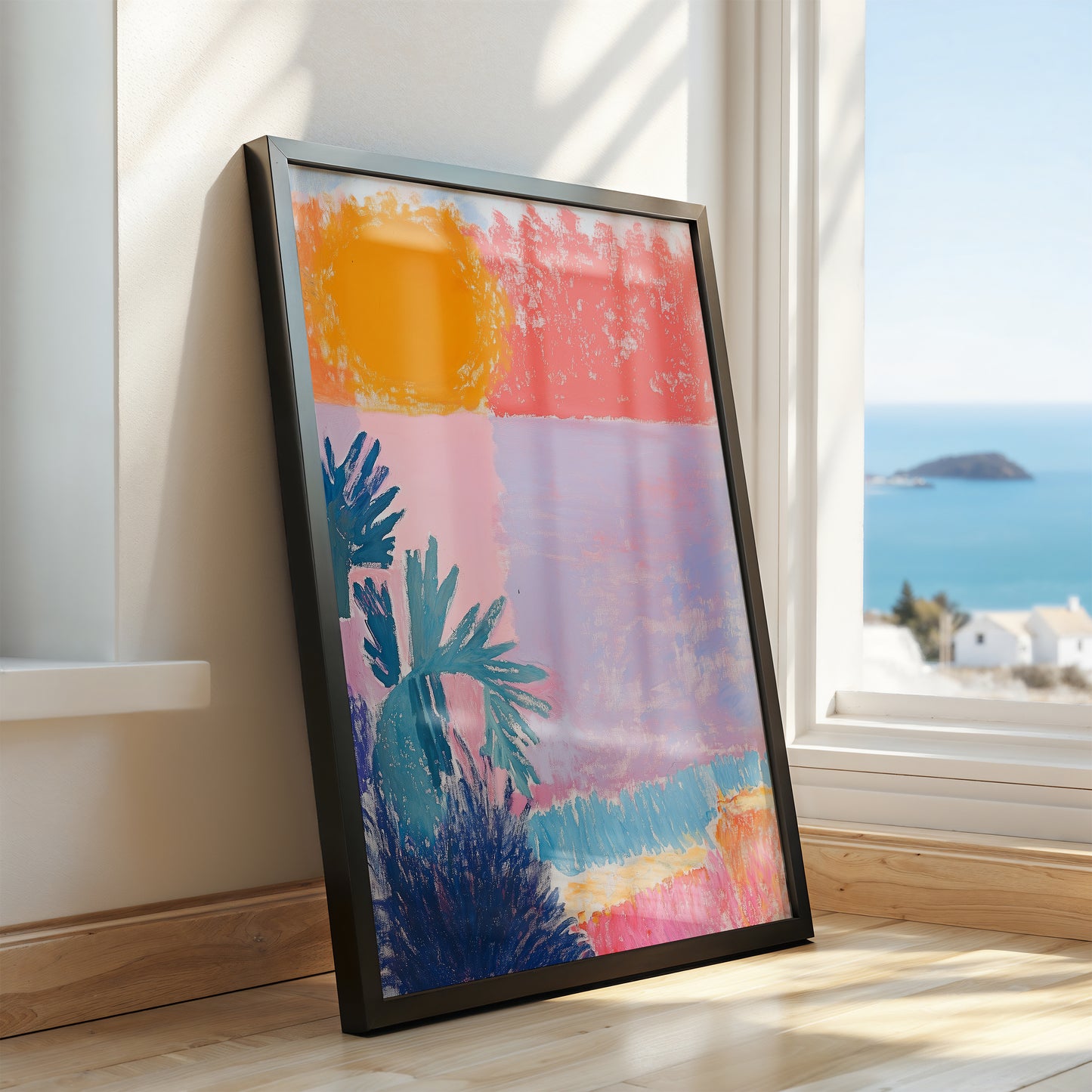 Pastel Reverie: Abstract Sunset Lagoon