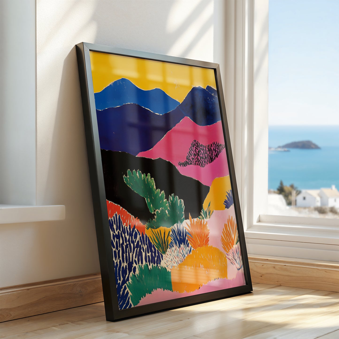 Midnight Mirage: Electric Mountainscape