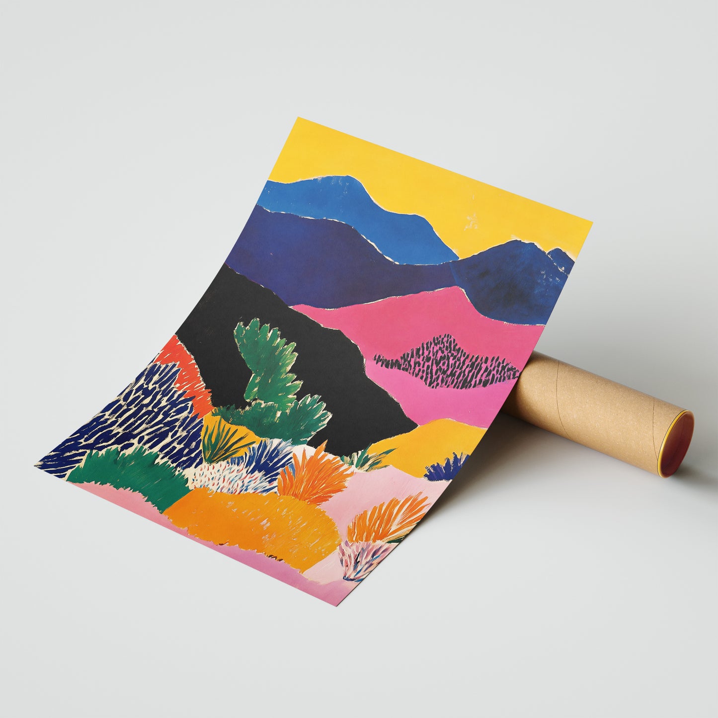 Midnight Mirage: Electric Mountainscape