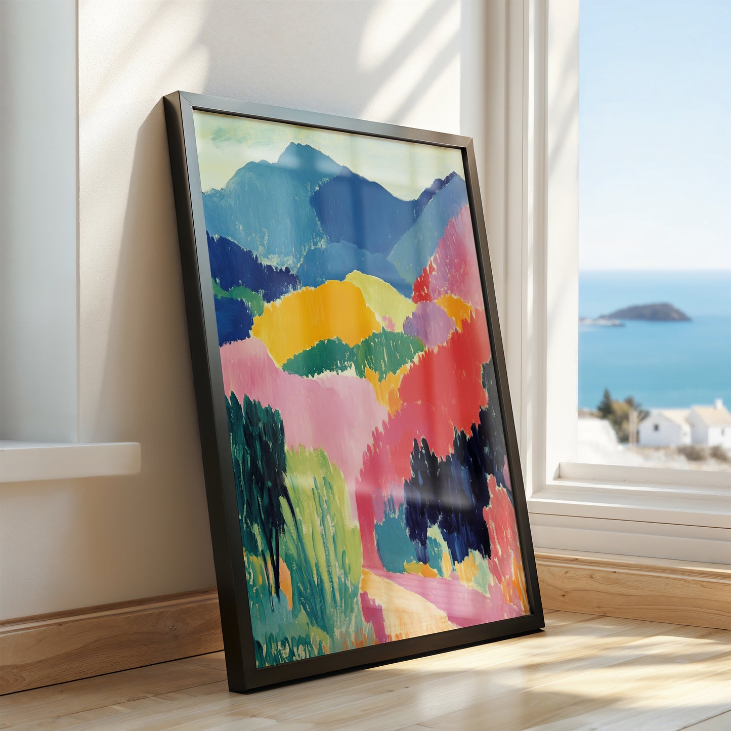 Rainbow Valleys: Abstract Hillside Serenity