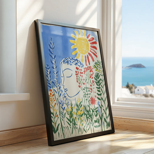 Sunlit Reflection: Floral Tranquility