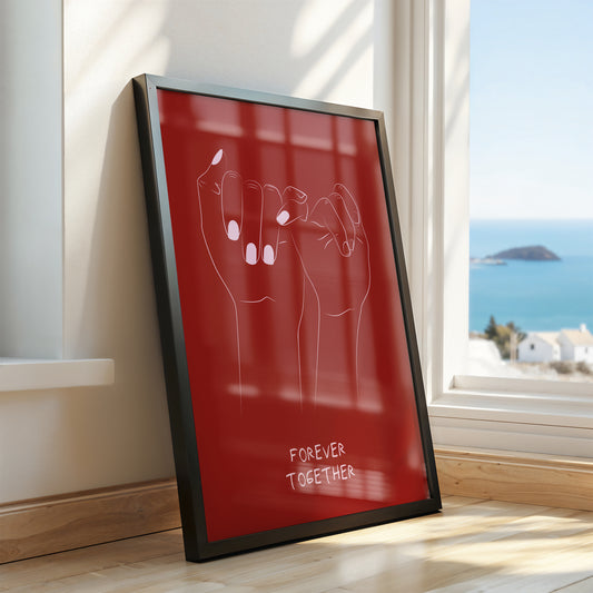 The Pinky Promise: Minimalist Line Art Poster