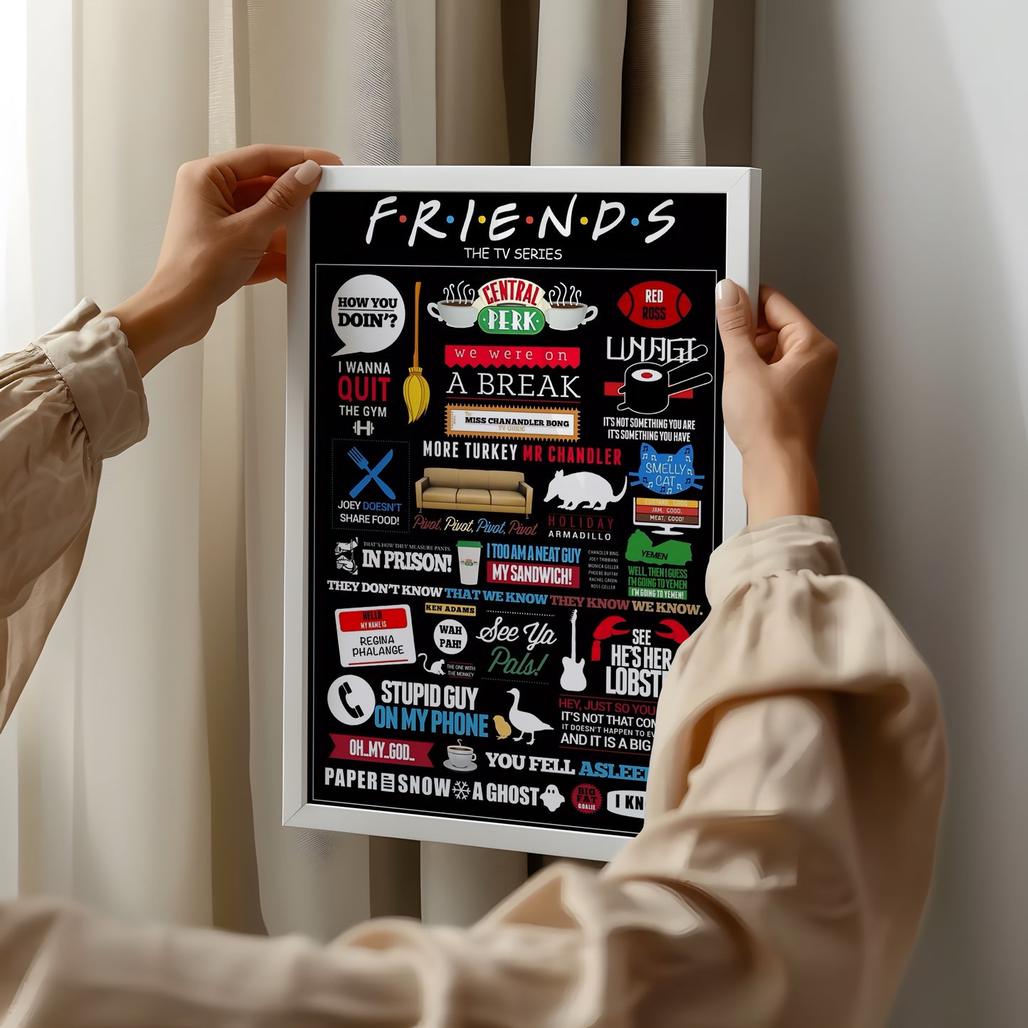 F.R.I.E.N.D.S Dialogue Collage Poster – Iconic Quotes Edition