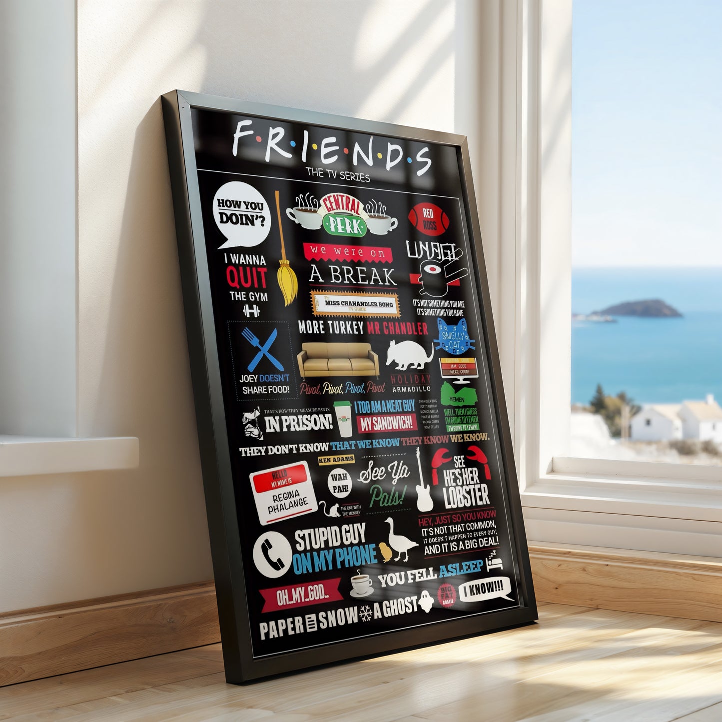 F.R.I.E.N.D.S Dialogue Collage Poster – Iconic Quotes Edition