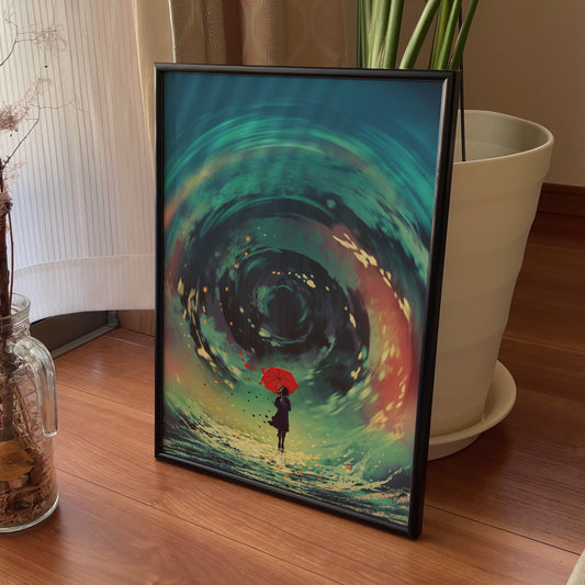 Whirl of Wonder – Girl with Red Umbrella