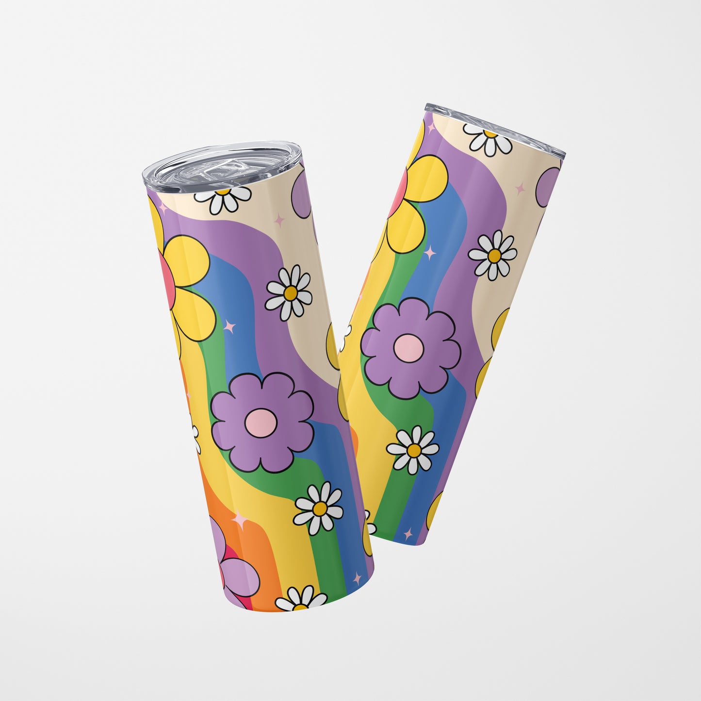 Stainless Steel Tumbler  - Floral & Smiley Designs