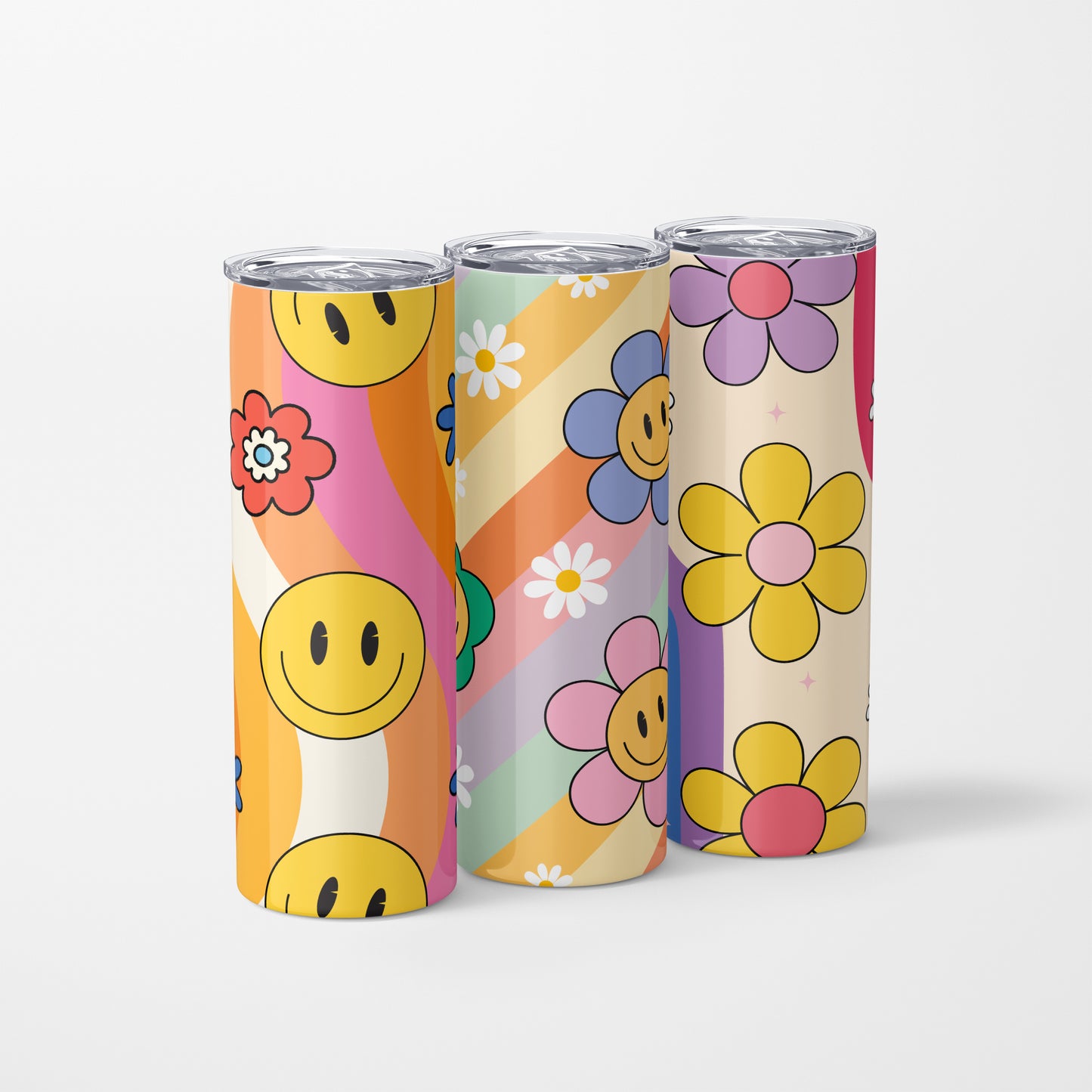 Stainless Steel Tumbler  - Floral & Smiley Designs